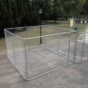 Large Chain-Link Yard Outdoor Dog Kennel Enclosure Fence Playpen, Silver CW12P0280 45