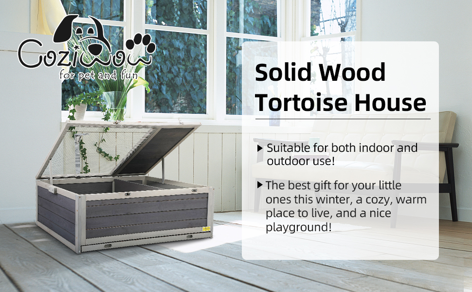 Wooden Tortoise Habitats Enclosure Indoor Outdoor Reptile Terrarium Box for Small Animals DM 20220530153207 001