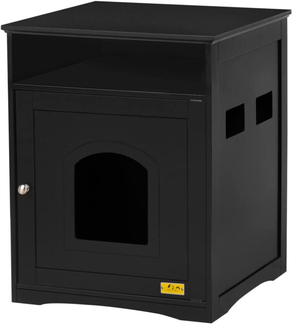 Enclosed Cat Litter Box Hidden Cabinet,Cat Washroom Bench, Black 51JKo4CWJ2L. AC SL1500
