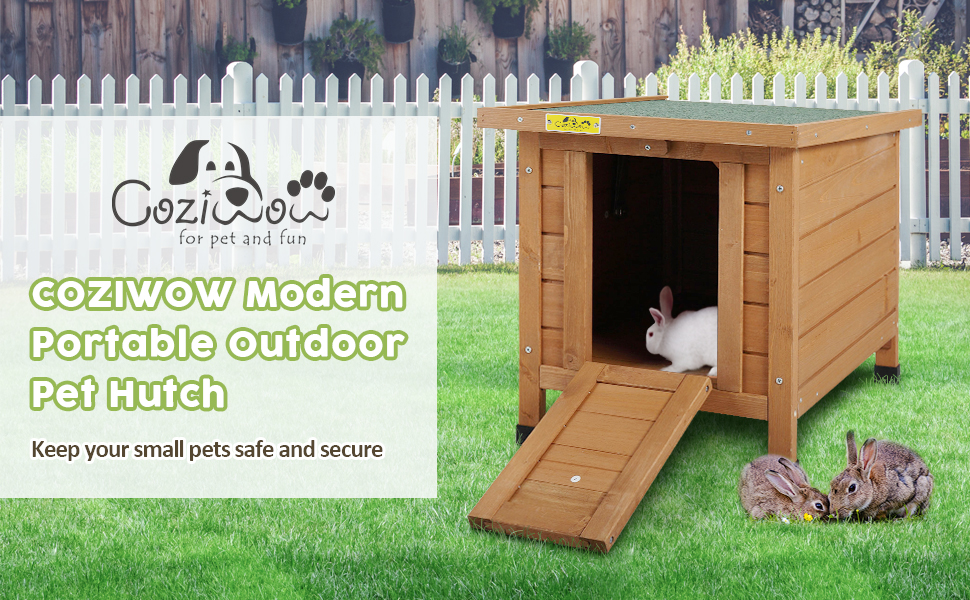 Portable Outdoor Wooden Rabbit Cat Dog Hutch Retreat House For Small Pets, Bright Orange f03798f0 2436 44c6 be4a 6282f97c4cc2. CR00970600 PT0 SX970 V1