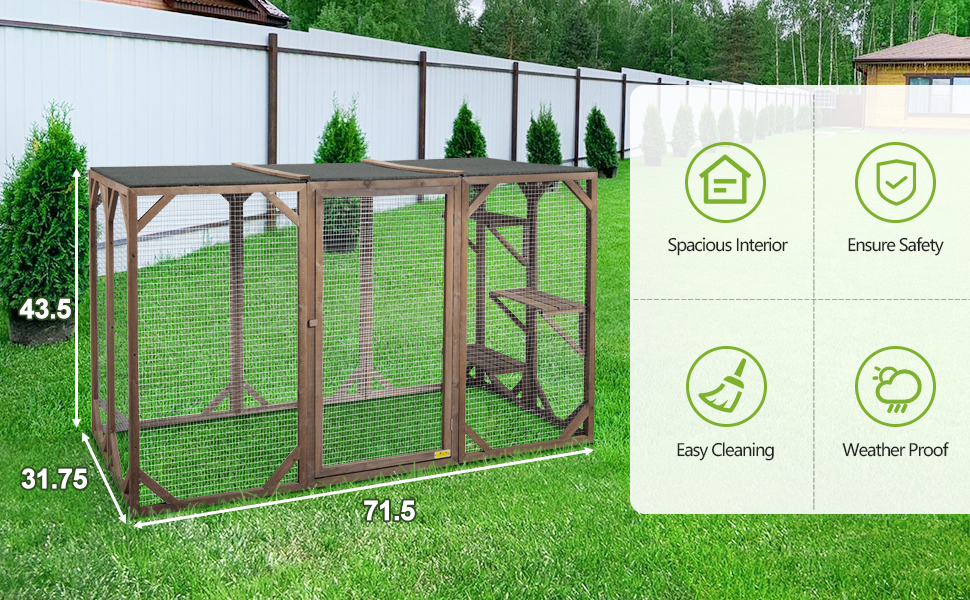 Coziwow Large Wooden Catio Outdoor Cat Enclosure Pet Playhouse Playpen 1 1