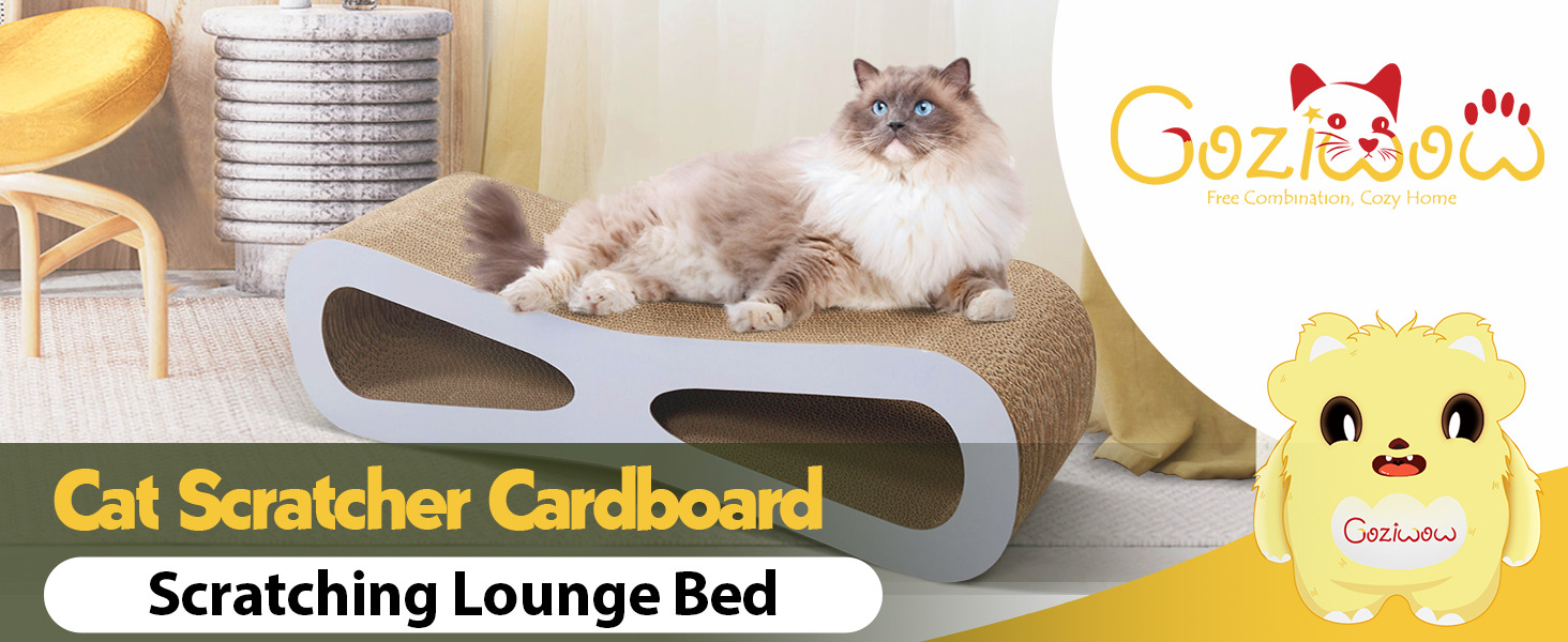 Infinity Shape Cat Scratching Lounge With Catnip, Natural Wood Color 1 5 Cat Scratcher