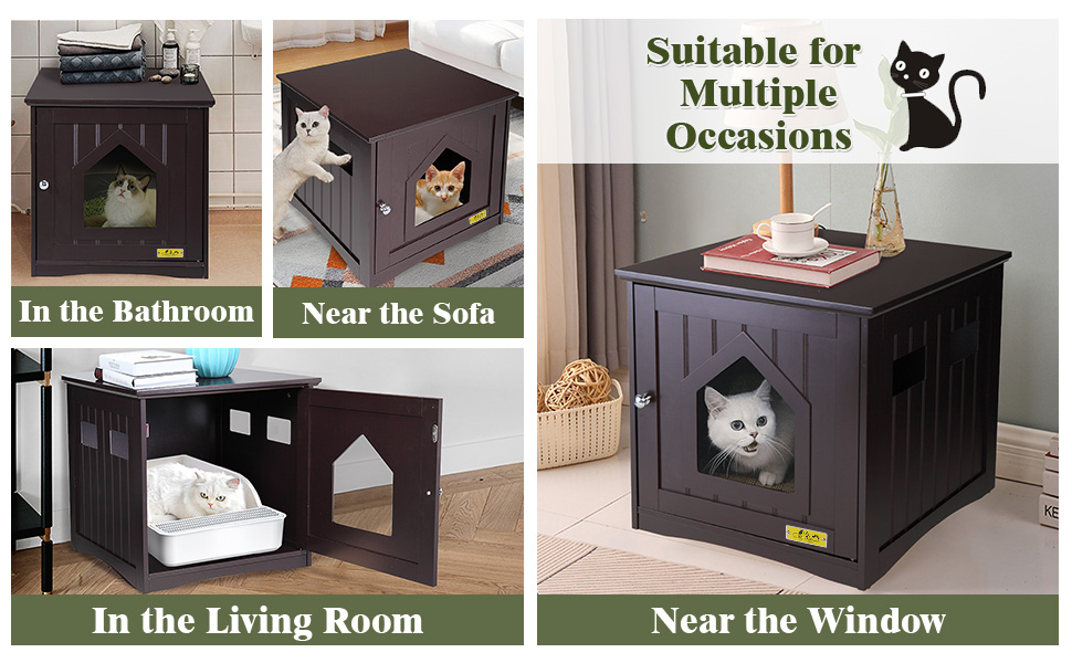 Coziwow Hideable Enclosed Cat Litter Box Cabinet, 18.9"L x 20"W x 20.2"H, Brown,Wooden 1f054c48 a4af 4d6a 8b77 b84e3d2b7754. CR00970600 PT0 SX970 V1