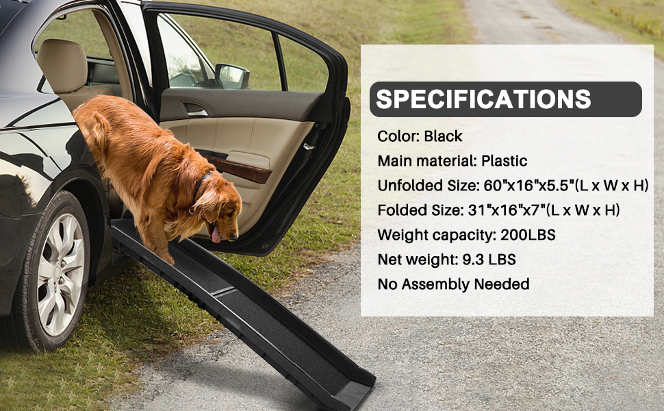 Coziwow 61"L Portable Folding Non-Slip Pet Dog Ramp For Car with Stable Secure Sloping Ridged Pads, 100% Washable 27d2bca5 c978 4b94 9cb8 461f5501ae7e. CR00970600 PT0 SX970 V1