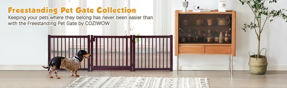 Coziwow 24" 3 Panels Wooden Folding Indoor Dog Gate, Adjustable Freestanding Pet Fence with Lockable Door, 360-Degree Rotation Hinges, Dark Espresso 335ac5b8 7684 4bf5 bfa3 96c4a8b05e95. CR00970300 PT0 SX970 V1