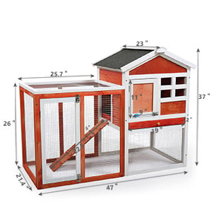 Two-Story Wooden Rabbit Hutch Chicken Coop Indoor Outdoor, Red 4e32974c bf67 4d19 bae9 2f4bb566d444. CR00300300 PT0 SX300 V1