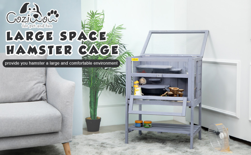Coziwow Large Cage for Hamster Wooden Habitation Box with Transparent Acrylic Front Panel 504312aa b2b5 4f68 871e 4024d785946b. CR00970600 PT0 SX970 V1