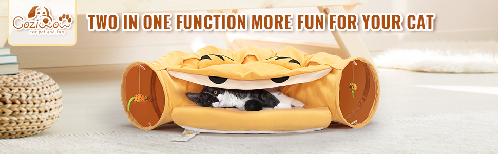 Coziwow Cat Tunnel Bed Hide Tunnel for Indoor Cats with Hanging Scratching Balls, Orange 6f99aba5 a2a1 4093 bfa5 da5d7cc4f9b1. CR00970300 PT0 SX970 V1