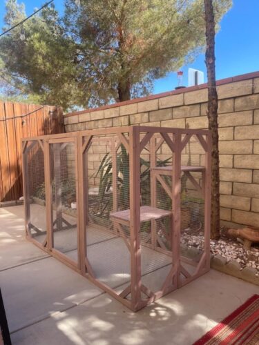 44"H Large Wooden Catio| Indoor And Outdoor Cat Enclosure With Asphalt Roof, for 2 Cats, Dark Gray photo review
