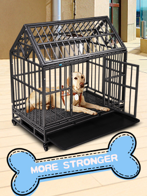Coziwow 37" Heavy Duty Metal Double Door Large Dog Crate, High-End Stylish Dog Crate with a Pointed Top, 4 360-Degree Rotating Casters 7a7c5be4 ffa4 4bde 88c8 6e34765c8716. CR00300400 PT0 SX300 V1