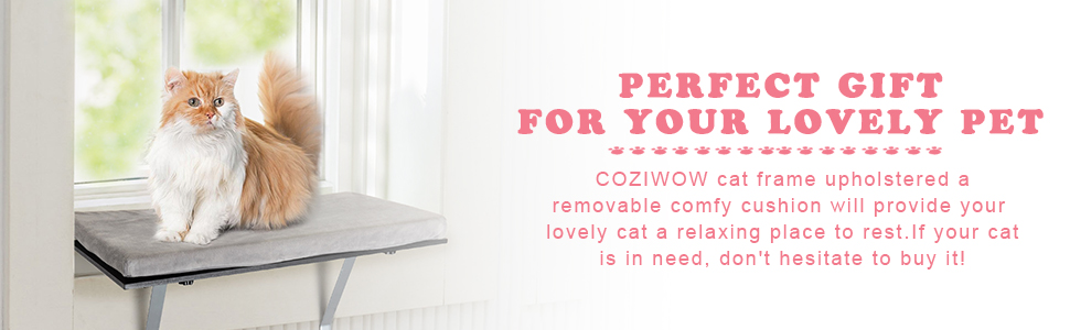 Coziwow Cat Window Perch Mounted Cat Shelf Bed for Large Cats Indoor w/Soft Plush Cover, Gray 7fffc492 5617 4563 a18f 96a51dc8091a. CR00970300 PT0 SX970 V1