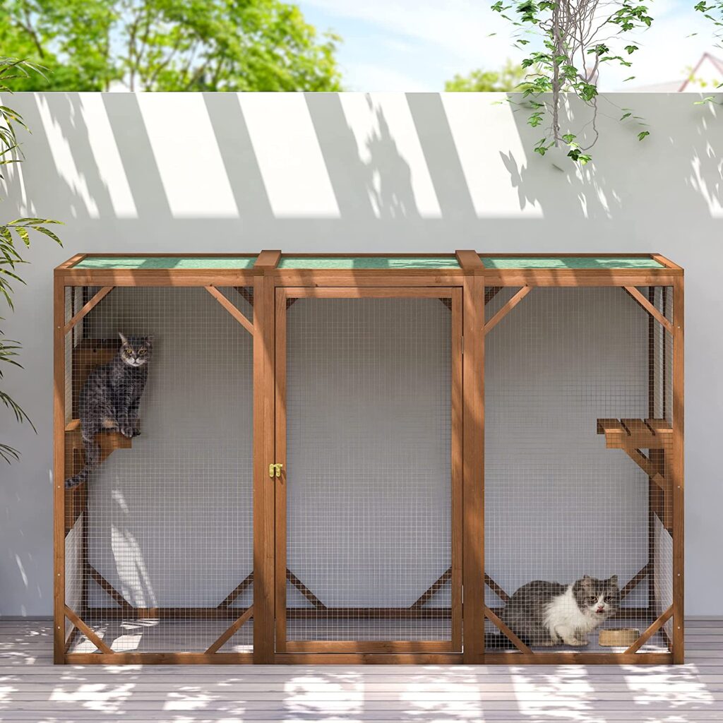 Coziwow Large Wooden Catio Outdoor Cat Enclosure Pet Playhouse Playpen 81Hn8Ui3C4L. AC SL1500