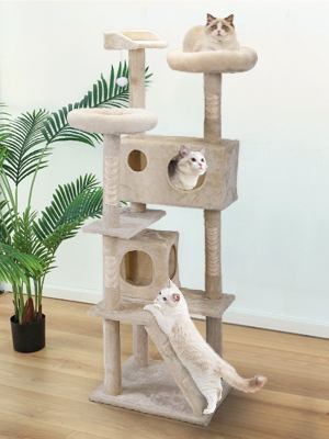Coziwow 60" Cat Condo Tree Tower Playground Cage Kitten Activity Center Play House, Beige 822f4445 12e5 4938 bed7 58832d08a677. CR00300400 PT0 SX300 V1