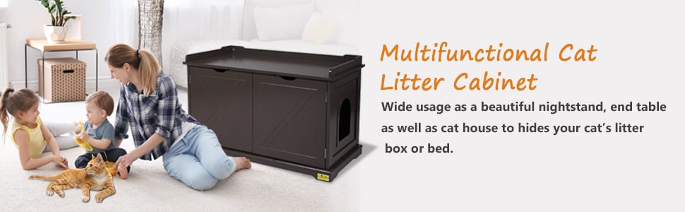 Coziwow Wooden Cat Litter Box Enclosure Furniture, Brown 85b50c12 0284 4221 a2c3 d9dd75b17dd9. CR00970300 PT0 SX970 V1