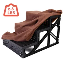 Coziwow Luxury 3-Step Pet Dog Stair Climber with Sturdy Frame, Washable Removable Slipcover, Brown 9b1b058b 42e5 4bad 9756 1