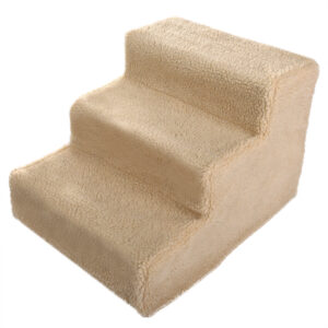 Coziwow 3-Step Dog Stairs|Non-Slip Pet Steps, Beige