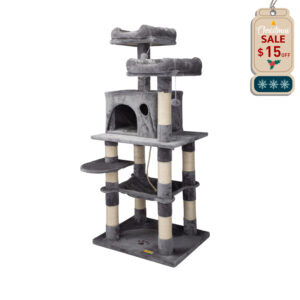 Coziwow 58" Multi-Level Cat Condo Tree With a Hammock, Gray CW12A0288