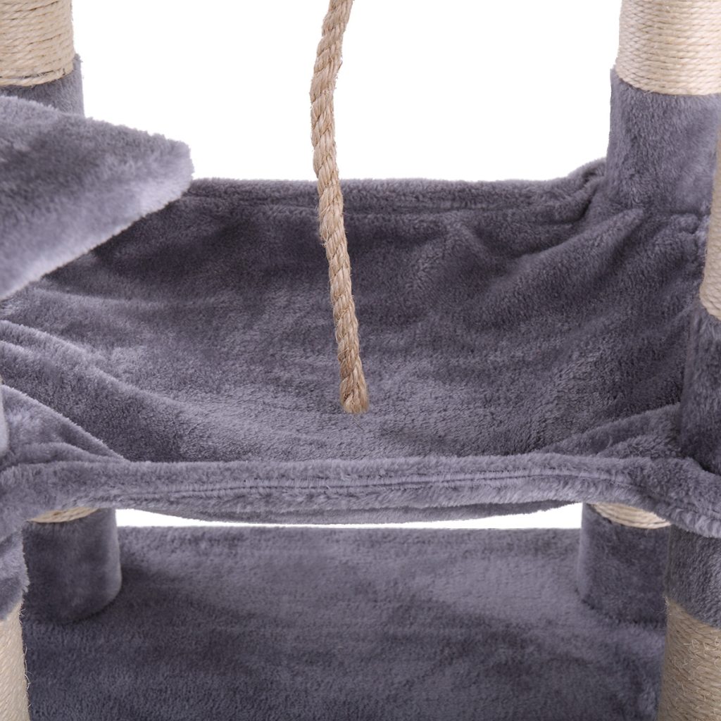 Coziwow 58” Multi-Level Cat Tree Condo House With Scratching Posts, Interactive Balls, Gray CW12A0288 j 4