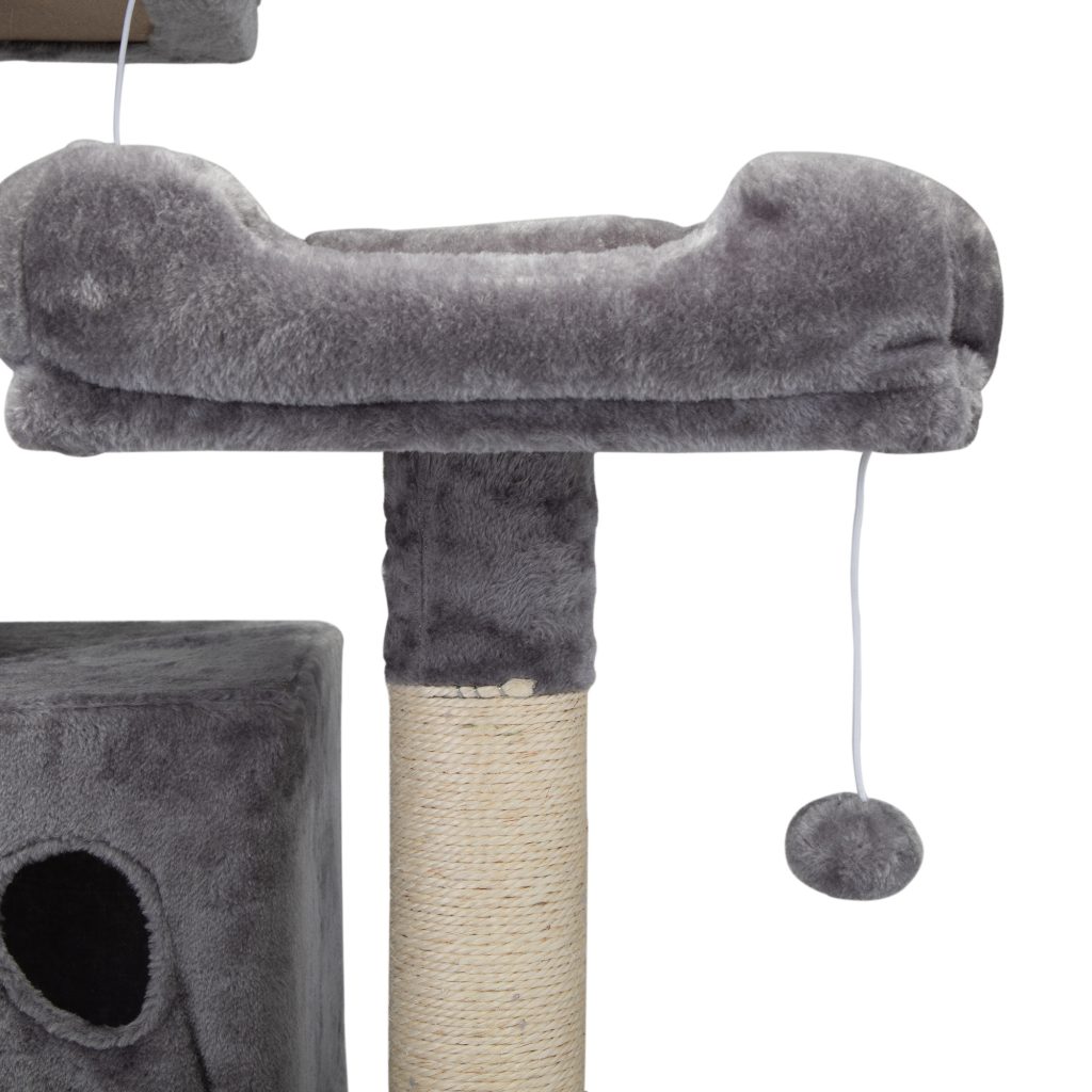 Coziwow 58” Multi-Level Cat Tree Condo House With Scratching Posts, Interactive Balls, Gray CW12A0288 xj1