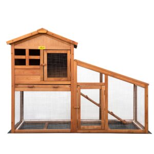 Rabbit Hutch Wood Chicken Coop for Indoor and Outdoor Use CW12E0488XG 2 Rabbit Supplies