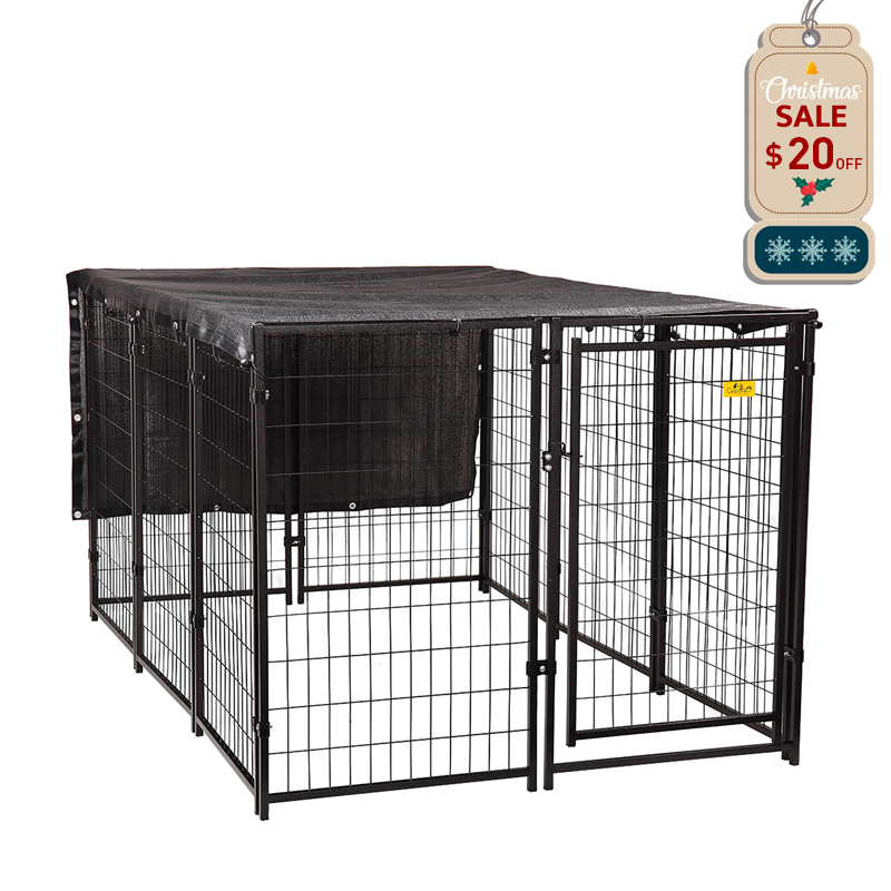 Coziwow 47″ 10 Panels Puppy Playpen, Outdoor Heavy Duty Metal Pet Dog Fence, Foldable Dog House, Outdoor Exercise, Black CW12F0345