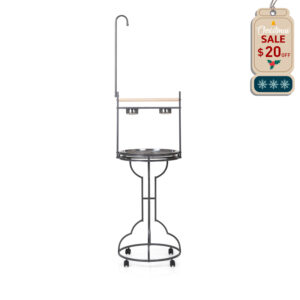 Coziwow 72" Parrot Playstand| Bird Perch Table On Wheels With A Stainless Steel Tray CW12F0399
