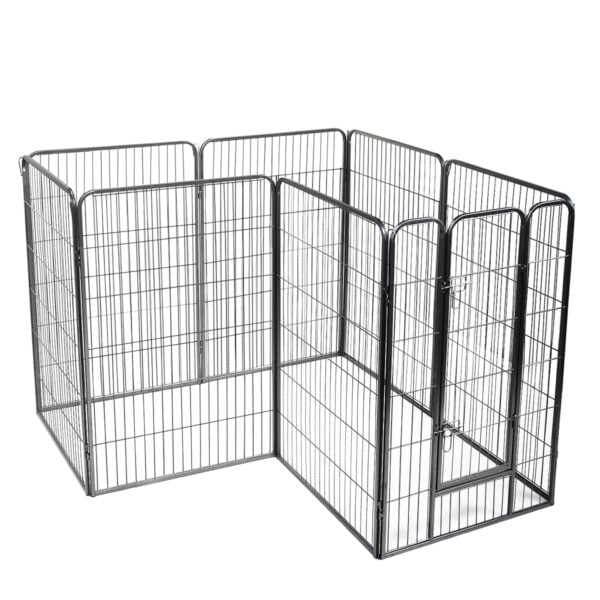 8-Panel Folding Dog Pet Playpen with Latch Door, 48” Configurable Exercise Fence, Indoor & Outdoor CW12K0294 20