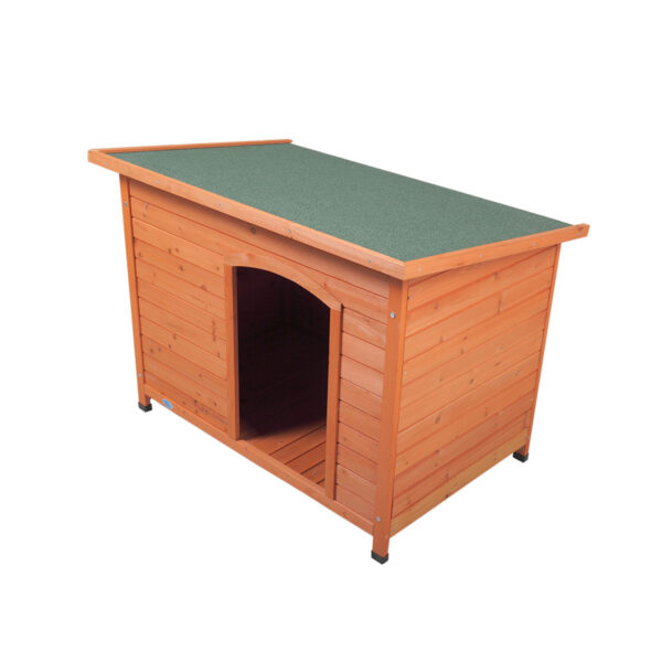 Coziwow Medium Outdoor Deluxe Slant-Roofed Wood Dog House, Nature Color Dog Pet Shelter Kennel with Open Entrance CW12M0350 4