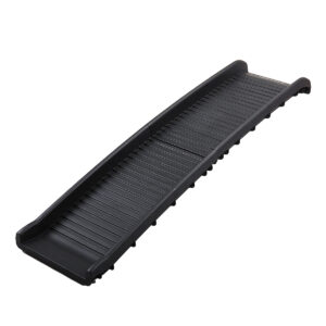 Coziwow Outdoor Portable Folding Pet Dog Ramp For Car With Non-Slip Surface, Rubber Feet, Buckle, Black
