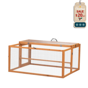 Coziwow 45″L Large Portable Folding Outdoor/Indoor Rabbit Hutch, Orange CW12N0531