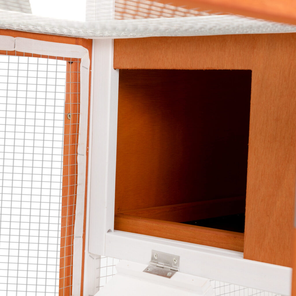 Coziwow 47″L 2-Story Wooden Rabbit Hutch, for 1-2 Bunnies, Indoor and Outdoor, Red + White CW12P0298u¿1u⌐ 72