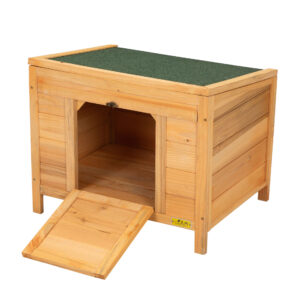 Coziwow 24″L Wooden Outdoor/Indoor Rabbit Enclosure With Waterproof Roof, Earth Yellow CW12R0245 12 1