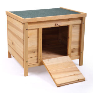 Coziwow 24″L Wooden Outdoor/Indoor Rabbit Enclosure With Waterproof Roof, Earth Yellow CW12R0245 4