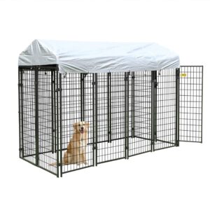 Coziwow 82"L Extra Large Heavy Duty Dog Crate with Tarp Cover, Outdoor Dog Run Playpen Kennel CW12R0479 1