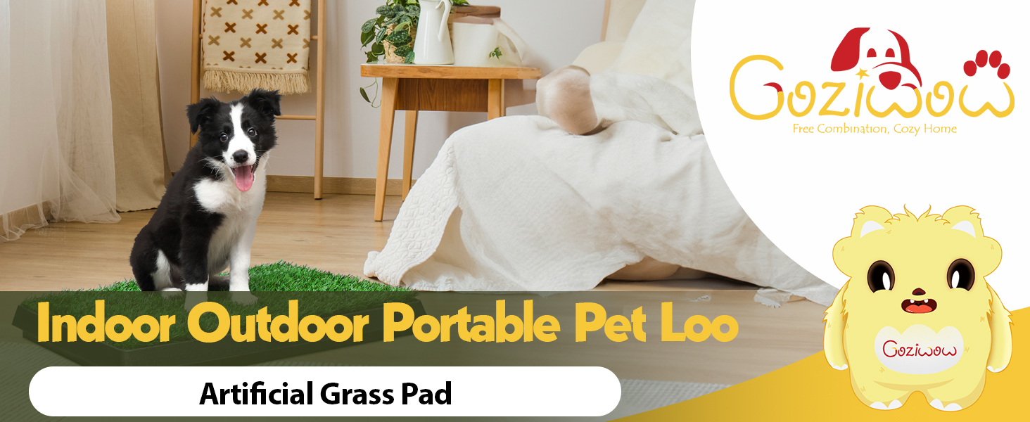 25"×20" Artificial Grass for Dogs Potty with Tray, for Small or Medium Sized Pets CW12S0049 Dog Training