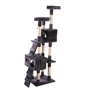 67″ Multi-Level Cat Tree Tower Kitten Condo House With Scratching Posts, Grey CW12W0052 20