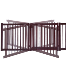 Coziwow 24" 3 Panels Wooden Folding Indoor Dog Gate, Adjustable Freestanding Pet Fence with Lockable Door, 360-Degree Rotation Hinges, Dark Espresso