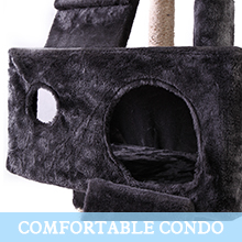 Coziwow 67″ Multi-Level Cat Tree Tower Kitten Condo House With Scratching Posts, Grey DM 20220527161133 004