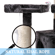 Coziwow 67" Multi-Level Cat Tree Tower Kitten Condo House with Scratching Posts, Grey with Paw Print DM 20220527165444 007 1 副本