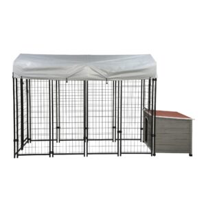 Heavy Duty Weather-proof Dog Cage & Pinewood Pet House Kennel Suit DM 20220530110046 001 Dog Crates
