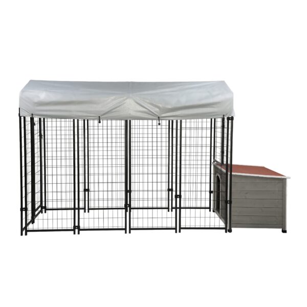 Coziwow Heavy Duty Weatherproof Dog Crate&Solid Pinewood Pet House Kennel Suit, with Galvanized Steel, Sturdy and Rust-Proof DM 20220530110046 001