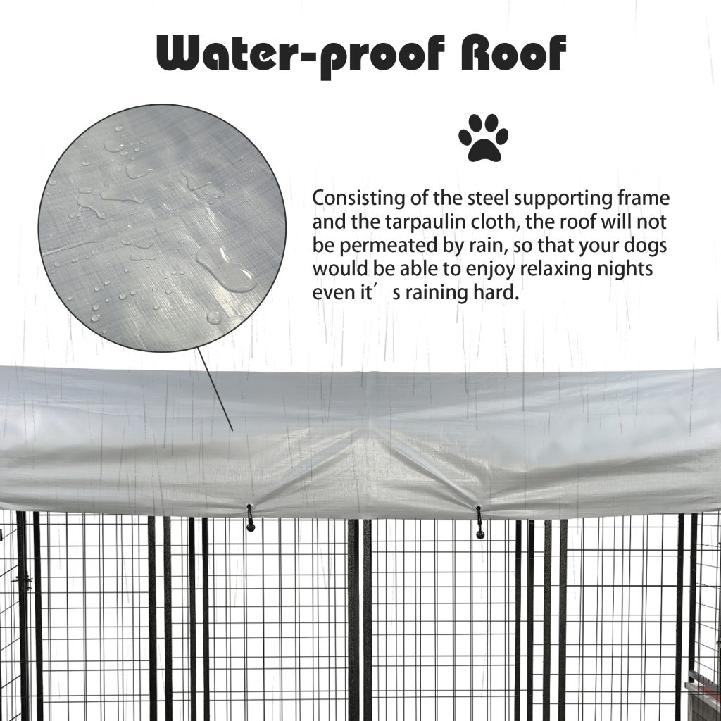 Coziwow Heavy Duty Weatherproof Dog Crate&Solid Pinewood Pet House Kennel Suit, with Galvanized Steel, Sturdy and Rust-Proof DM 20220530110243 001