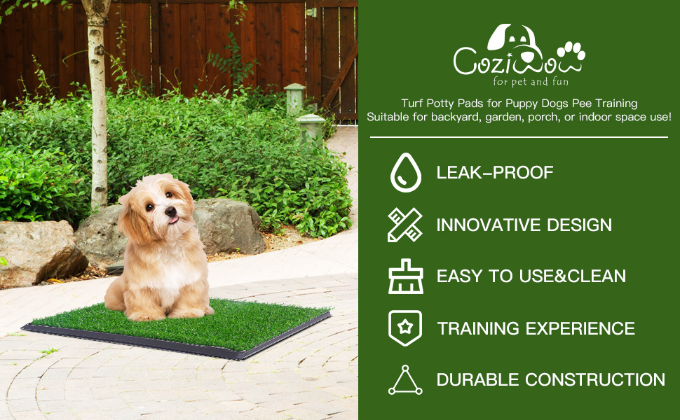 Coziwow 3-Tier Artificial Turf Grass for Pet Dogs Indoor and Outdoors, Realistic Fake Grass for Dogs' Potty Training Area Patio Lawn Decoration DM 20220530115325 001