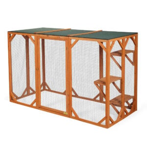 Rustic Wooden Outdoor Cat Pet Enclosure Cage Playpen Kennel with 3 Platforms DM 20220530132706 001 Outdoor Cat Enclosure