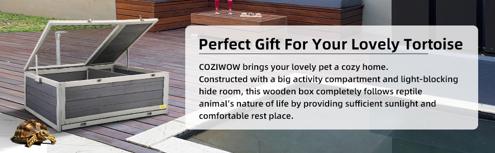Coziwow Wooden Tortoise Habitats Enclosure Indoor Outdoor Reptile Terrarium Box for Small Animals DM 20220530153240 001