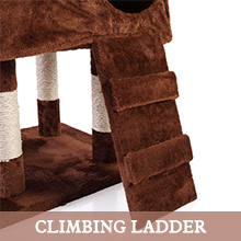 Coziwow 67" Cat Condo Tree Tower for Multiple Cats with 2 Boxes and 3 Perches, Brown DM 20220530163347 007