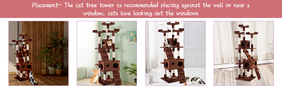 Sturdy Cat Tree Tower Condo for Multiple Cats with 2 Boxes and 3 Perches DM 20220530163347 009