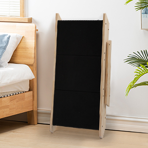 Three-Step Portable Pet Step Dual-use, Foldable Stair and House Dog Stair Cover Black Carpet Steps DM 20220531160944 001
