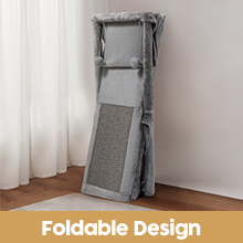 Coziwow 26" X-Frame Foldable Cat Tower Tree Climber, Double-Deck Pet House Bed with Scratcher, Gray DM 20220531162351 001