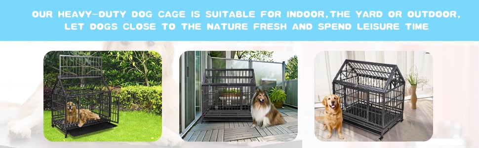42" Heavy-Duty Metal Dog Kennel Cage Crate w/ Gable Roof a4a036ba a193 47bc a3d6 529e90e90f14. CR00970300 PT0 SX970 V1